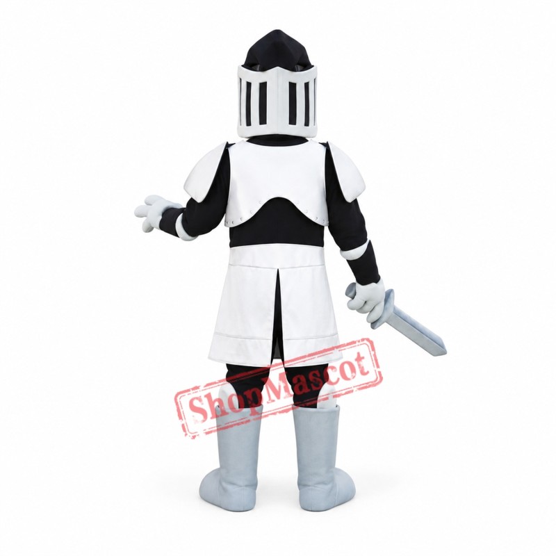 Black & Silver knight Mascot Costume Black & Silver knight Mascot Costume