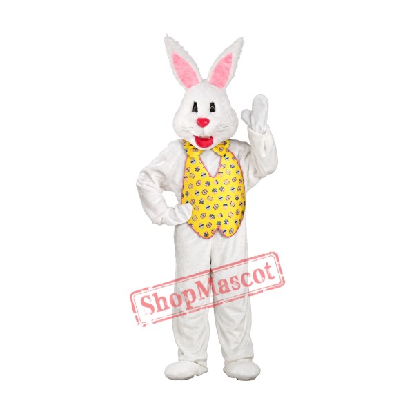 White Adult Easter Bunny Mascot Costume