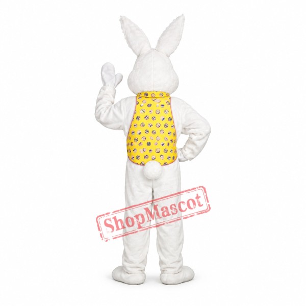 White Adult Easter Bunny Mascot Costume White Adult Easter Bunny Mascot Costume