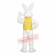 White Adult Easter Bunny Mascot Costume White Adult Easter Bunny Mascot Costume