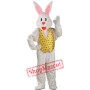 White Adult Easter Bunny Mascot Costume