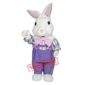 Fuzzy Bunny Mascot Costume