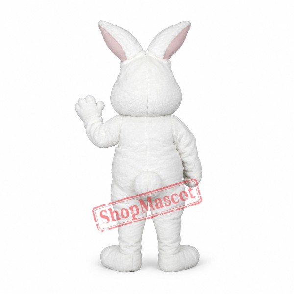 White Fuzzy Bunny Mascot Costume White Fuzzy Bunny Mascot Costume