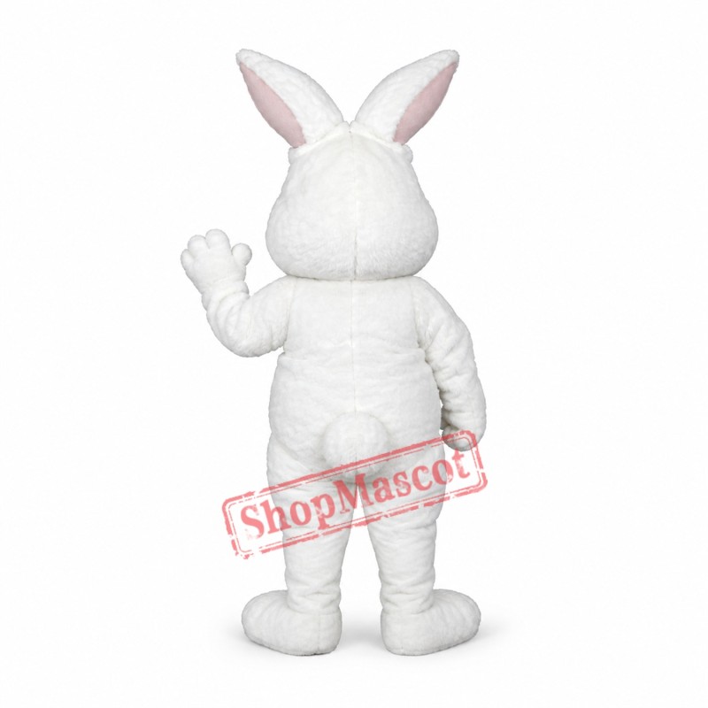 White Fuzzy Bunny Mascot Costume White Fuzzy Bunny Mascot Costume