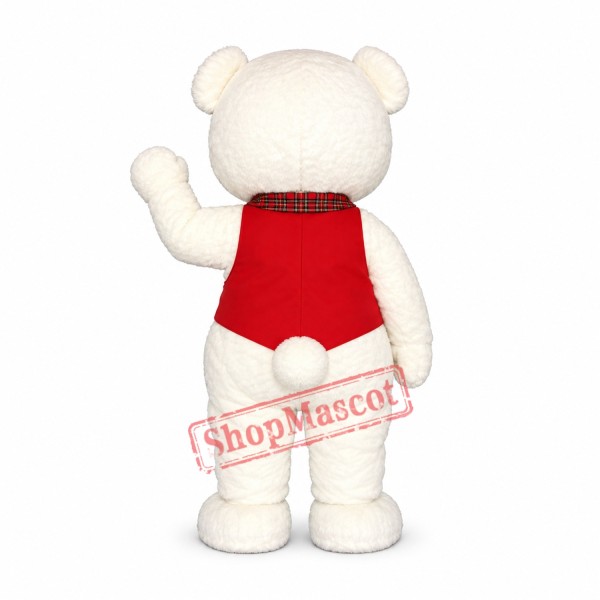 White Teddy Bear Mascot Costume White Teddy Bear Mascot Costume