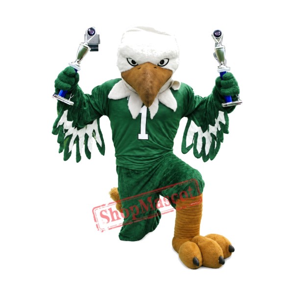 The Scrappy Green Eagle Mascot Costume