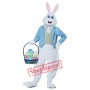 Blue Easter Bunny Mascot Costume Free Shipping