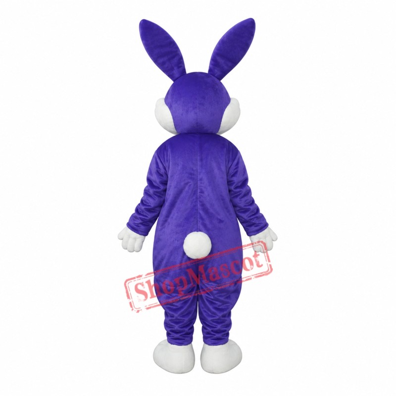 Purple Rabbit Plush Adult Mascot Costume Purple Rabbit Plush Adult Mascot Costume