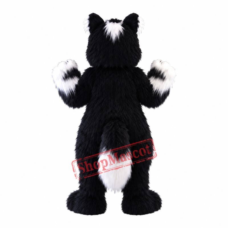 High Quality Black & White Cat Mascot Costume
