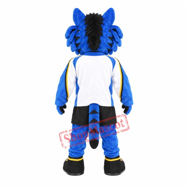 Blue Furry Tiger Mascot Costume Blue Furry Tiger Mascot Costume