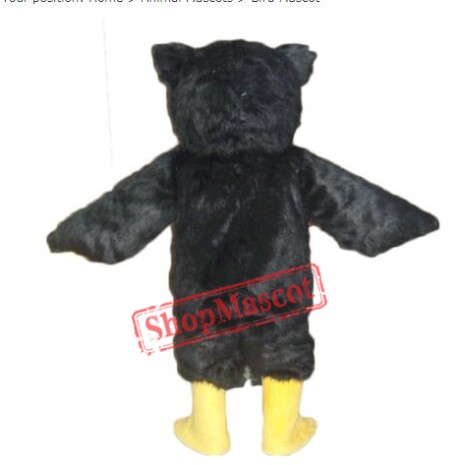 Black Owl Mascot Costume Free Shipping