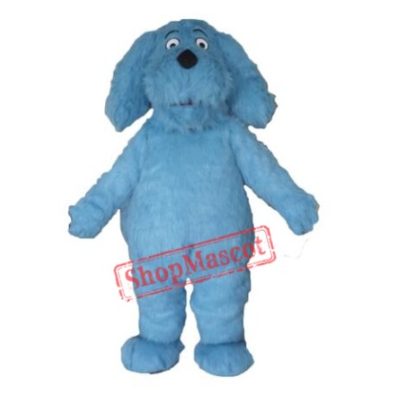 Blue Furry Dog Mascot Costume