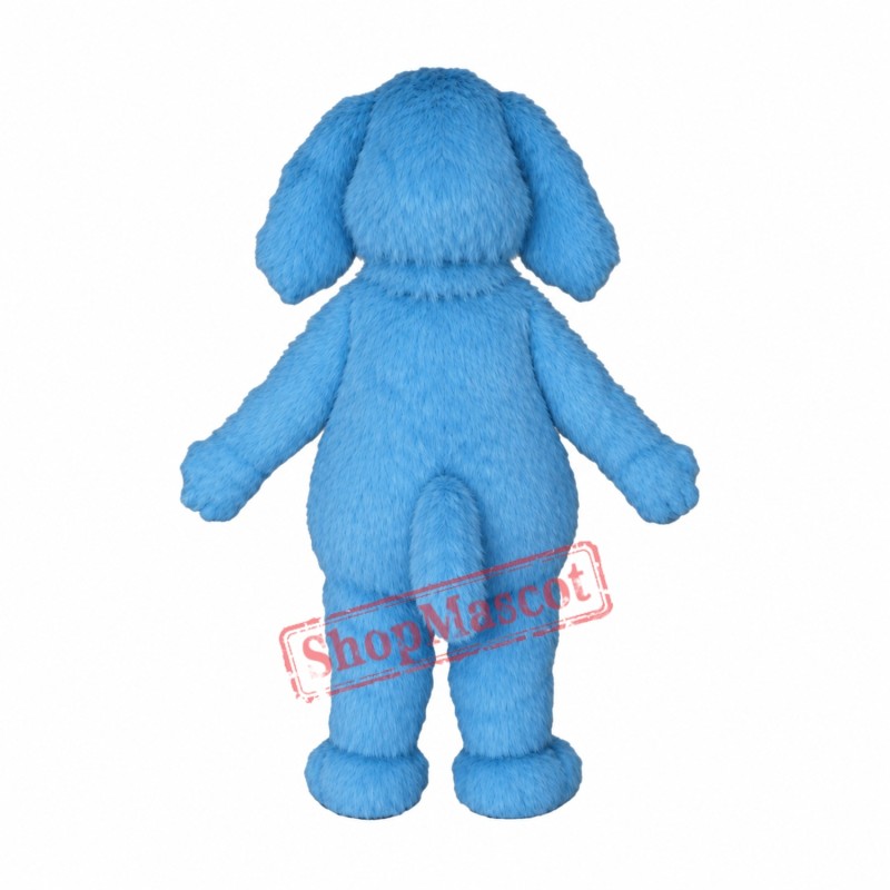 Blue Furry Dog Mascot Costume