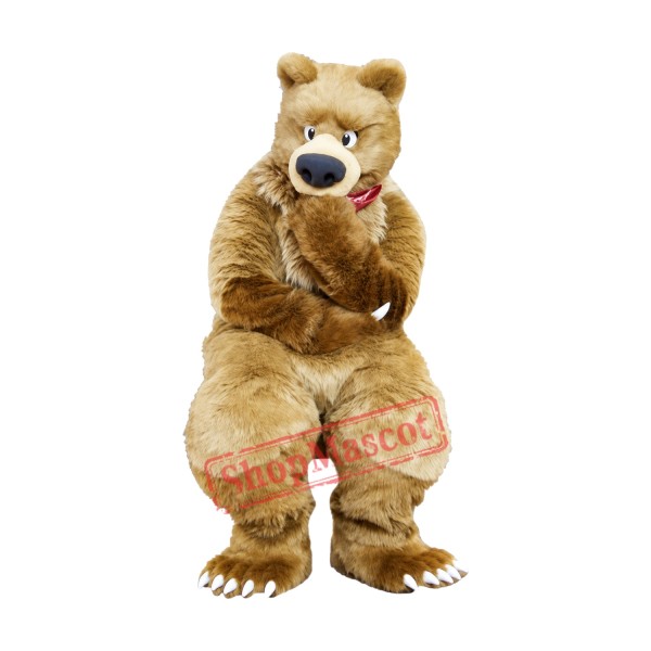 Thinker Bear Mascot Costume
