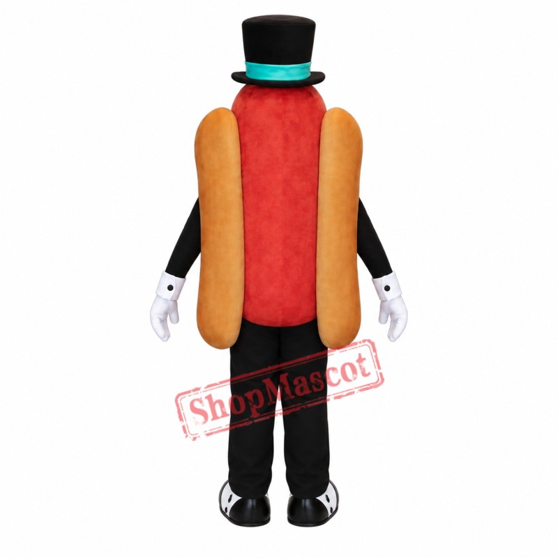 Gentleman Hot Dog Mascot Costume Gentleman Hot Dog Mascot Costume
