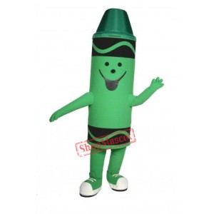 Green Crayon Mascot Costume