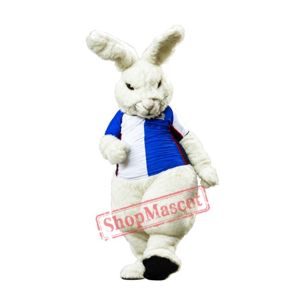 Fierce White Rabbit Mascot Costume Fierce White Rabbit Mascot Costume