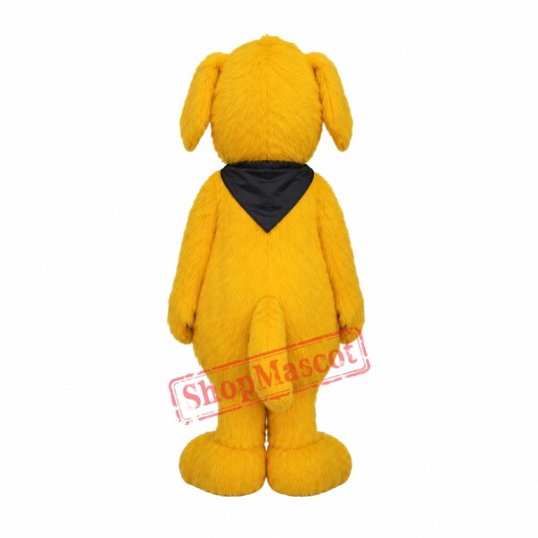 Cute Furry Yellow Dog Mascot Costume