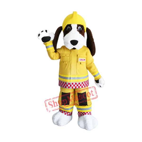 Fire Brigade Dog Mascot Costume