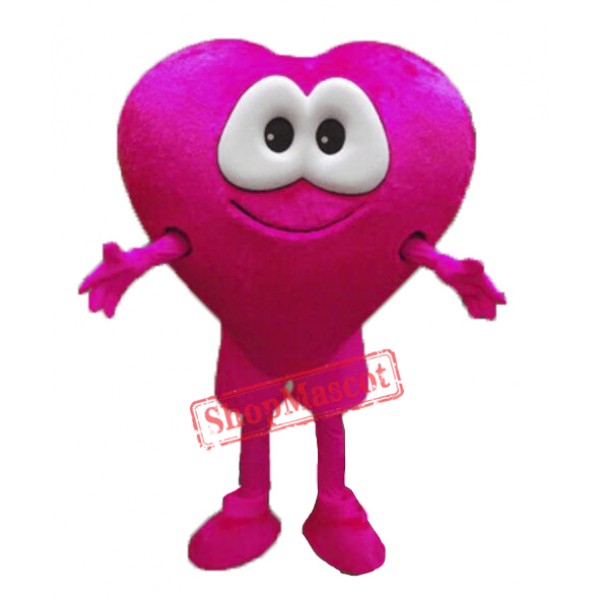 Pink Heart Mascot Costume