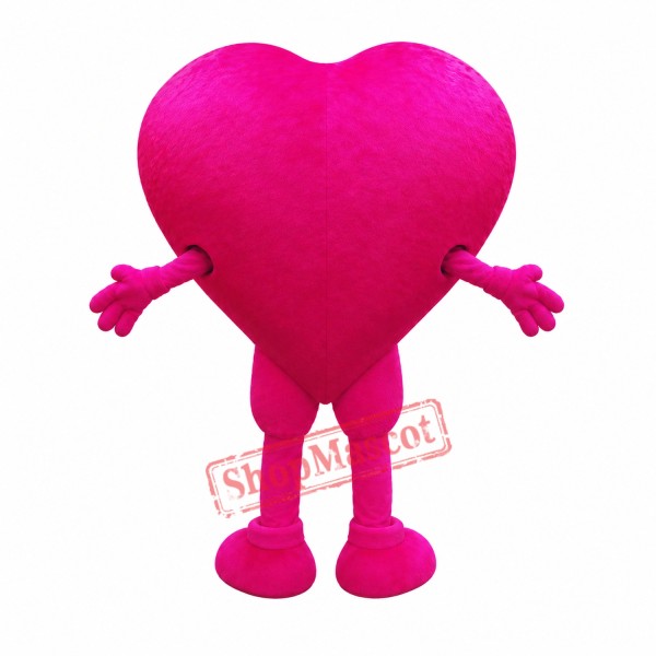 Pink Heart Mascot Costume Pink Heart Mascot Costume