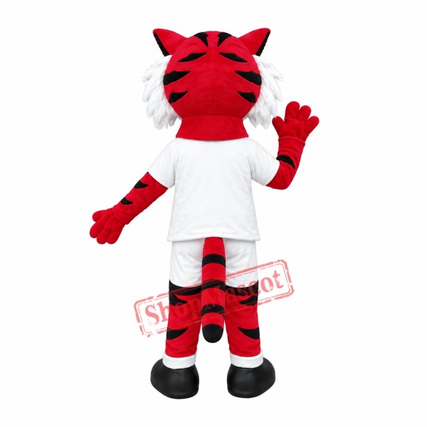 Red Tiger Mascot Costume Red Tiger Mascot Costume