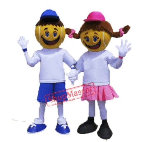 Two Tennis kids Mascot Costumes