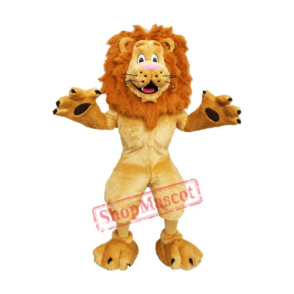 Happy Furry Lion Mascot Costume Happy Furry Lion Mascot Costume