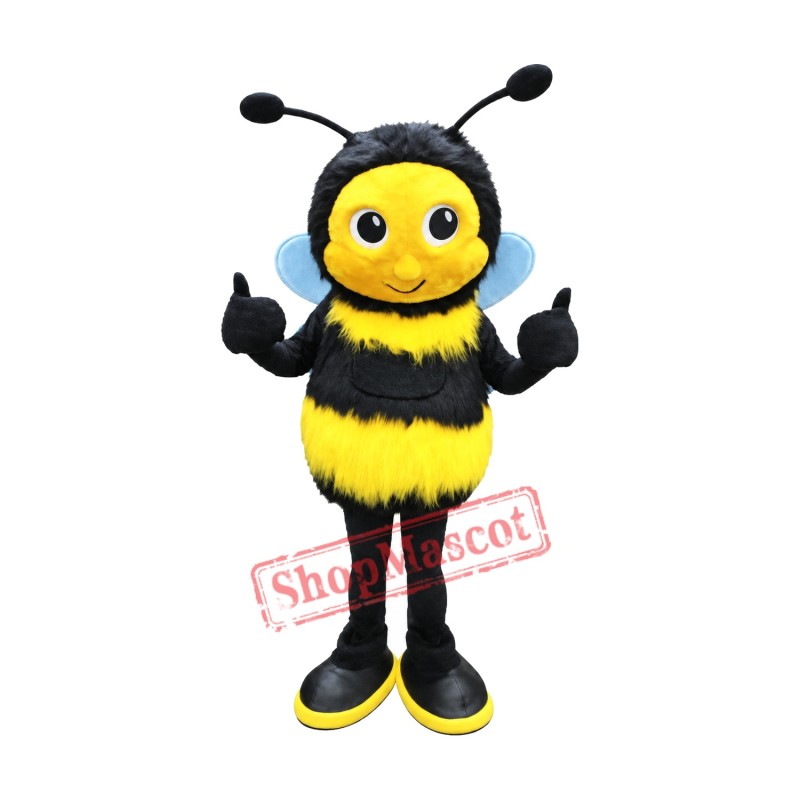 Cute Fluffy Bee Mascot Costume