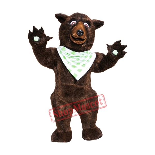 Brown Fluffy Bear Mascot Costume