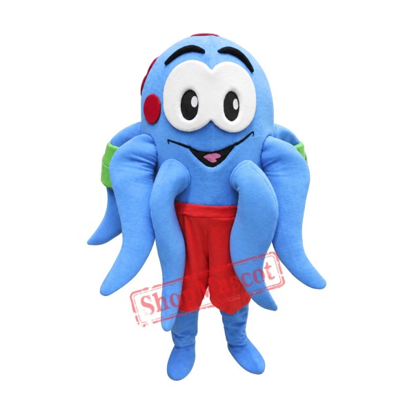 Blue Octopus Mascot Costume