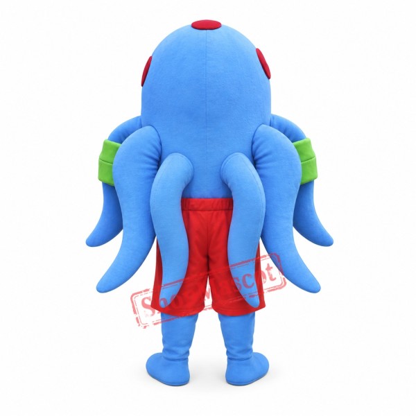 Blue Octopus Mascot Costume