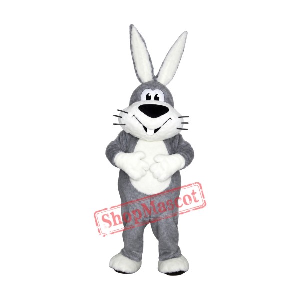 Grey & White Rabbit Mascot Costume Grey & White Rabbit Mascot Costume