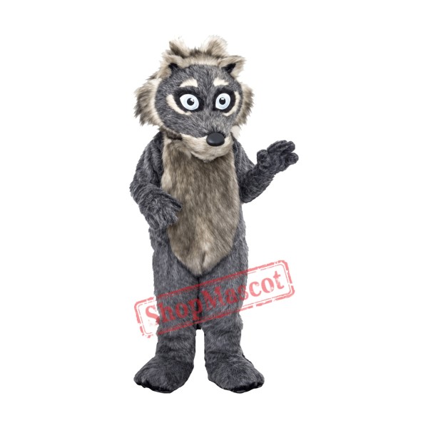 Grey Fluffy Wolf Mascot Costume Grey Fluffy Wolf Mascot Costume