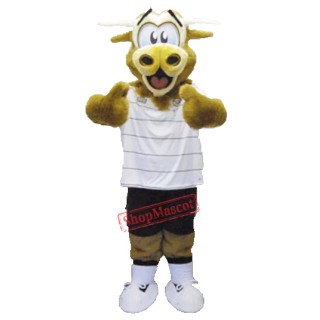 Brown Fluffy Cow Mascot Costume