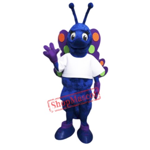 Blue Butterfly Mascot Costume