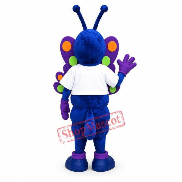 Blue Butterfly Mascot Costume Blue Butterfly Mascot Costume