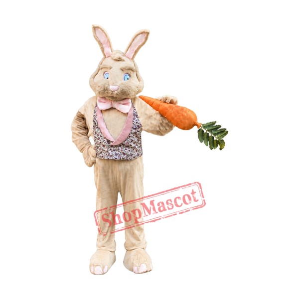 Tan Bunny Rabbit Mascot Costume
