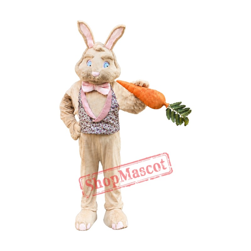 Tan Bunny Rabbit Mascot Costume