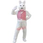 Happy White Bunny Rabbit Mascot Costume