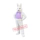 Confident White Bunny Rabbit Mascot Costume Confident White Bunny Rabbit Mascot Costume