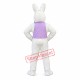 Confident White Bunny Rabbit Mascot Costume Confident White Bunny Rabbit Mascot Costume