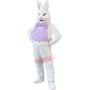 Confident White Bunny Rabbit Mascot Costume