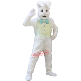 Cute White Bunny Rabbit Mascot Costume