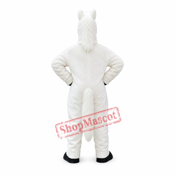 Friendly White Horse Mascot Costume Friendly White Horse Mascot Costume