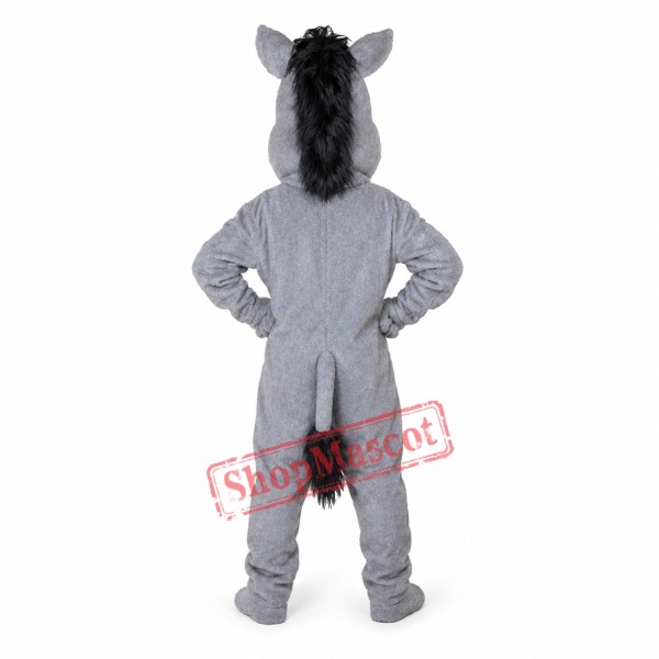 Grey Donkey Mascot Costume Grey Donkey Mascot Costume