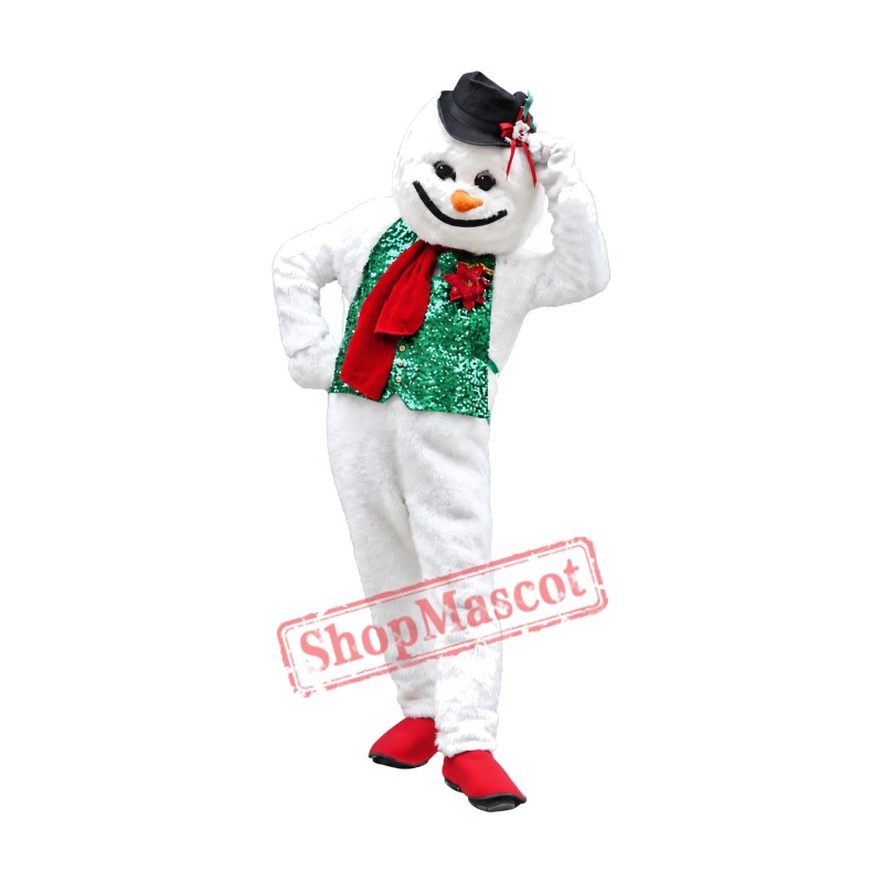 Holiday Snowman Mascot Costume Holiday Snowman Mascot Costume