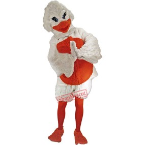 White & Red Duck Mascot Costume