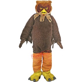 Brown Furry Owl Mascot Costume