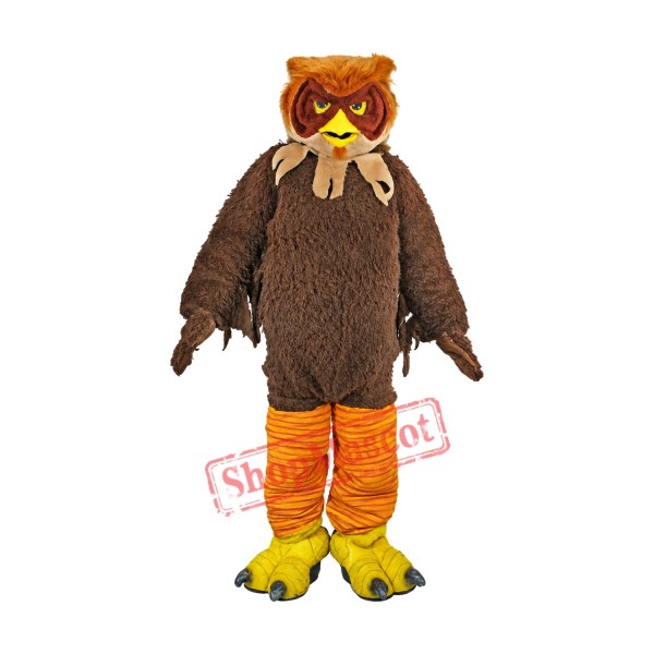 Brown Furry Owl Mascot Costume